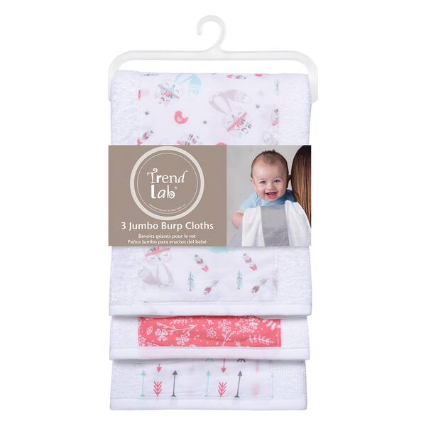 Trend Lab Fox And Feathers 3 Pack Jumbo Burp Cloth Set Overstock