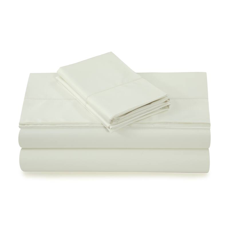 500 Thread Count Sateen Hemstitch Extra Deep Pocket Solid Bed Sheet Set