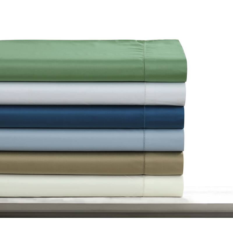 500 Thread Count Sateen Hemstitch Extra Deep Pocket Solid Bed Sheet Set