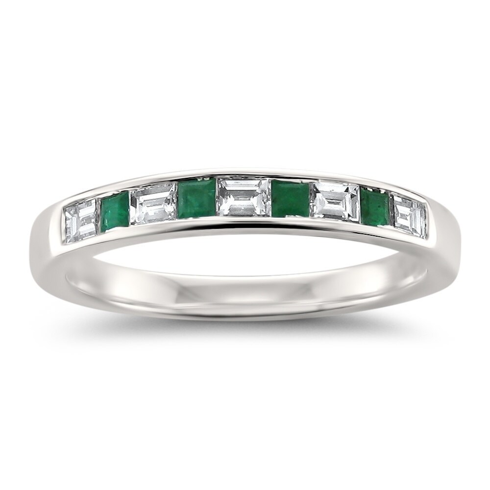 14k Rose Gold Green Emerald Wedding Band 104591 Seattle Bellevue Joseph Jewelry