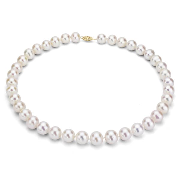 Shop DaVonna 14K Yellow Gold White Freshwater Cultured Pearl Strand ...