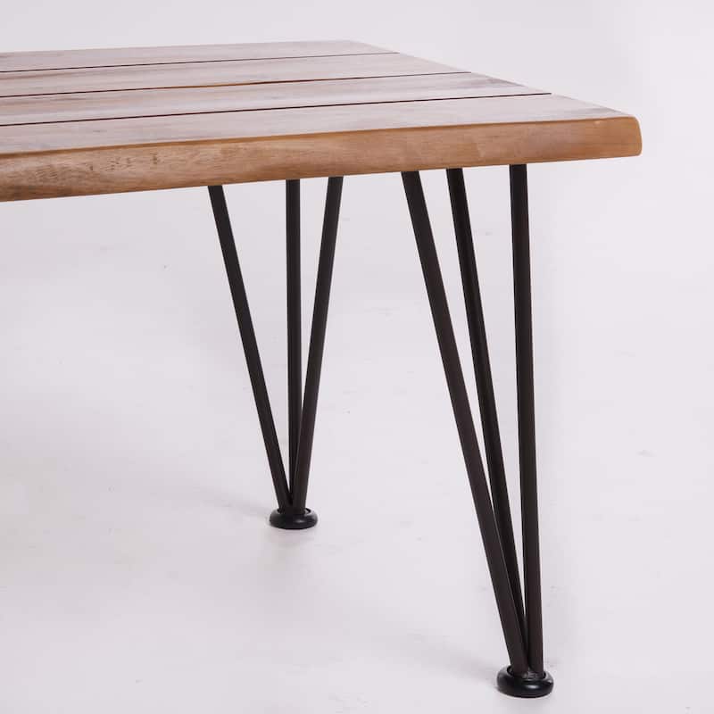Geania Industrial Acacia Wood Rectangle Coffee Table by Christopher Knight Home
