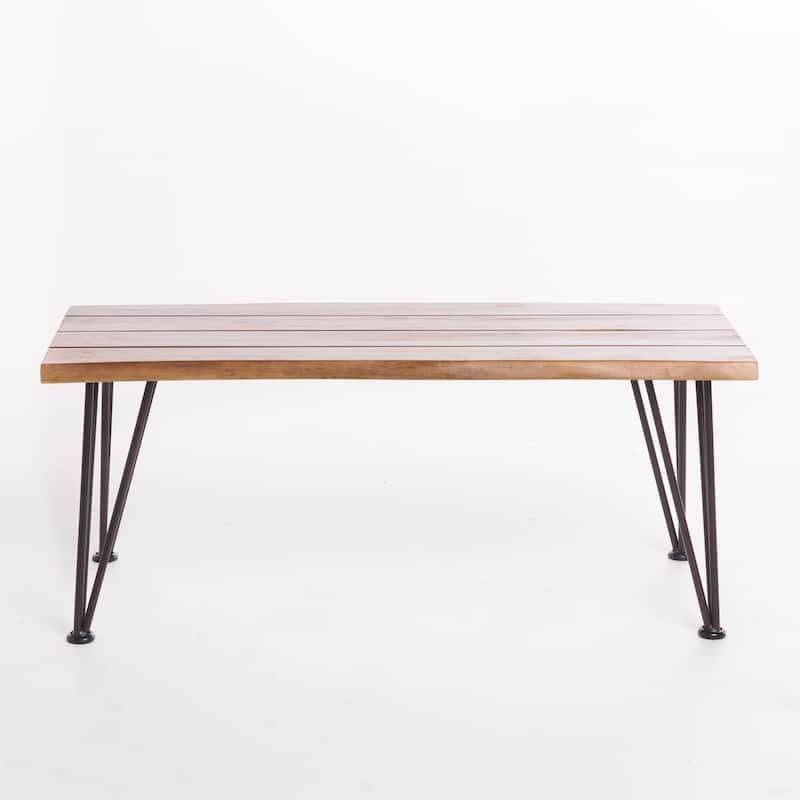 Geania Industrial Acacia Wood Rectangle Coffee Table by Christopher Knight Home