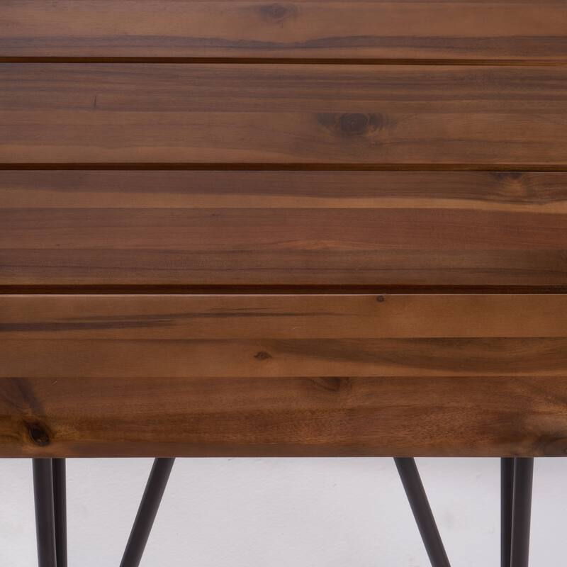 Zion Outdoor Acacia Wood Industrial Side Table (Set of 2) by Christopher Knight Home