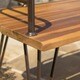 preview thumbnail 5 of 6, Zion Outdoor Industrial Acacia Wood Bench by Christopher Knight Home