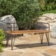 preview thumbnail 2 of 6, Zion Outdoor Industrial Acacia Wood Bench by Christopher Knight Home
