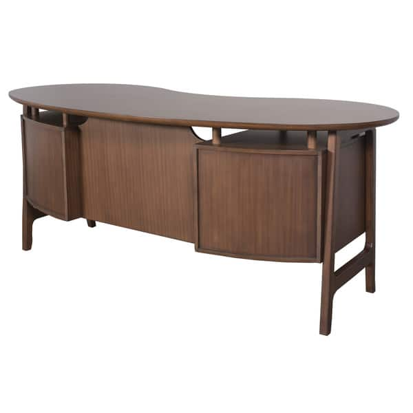 Shop Nusbaum Kidney Executive Desk Brown Finish Overstock