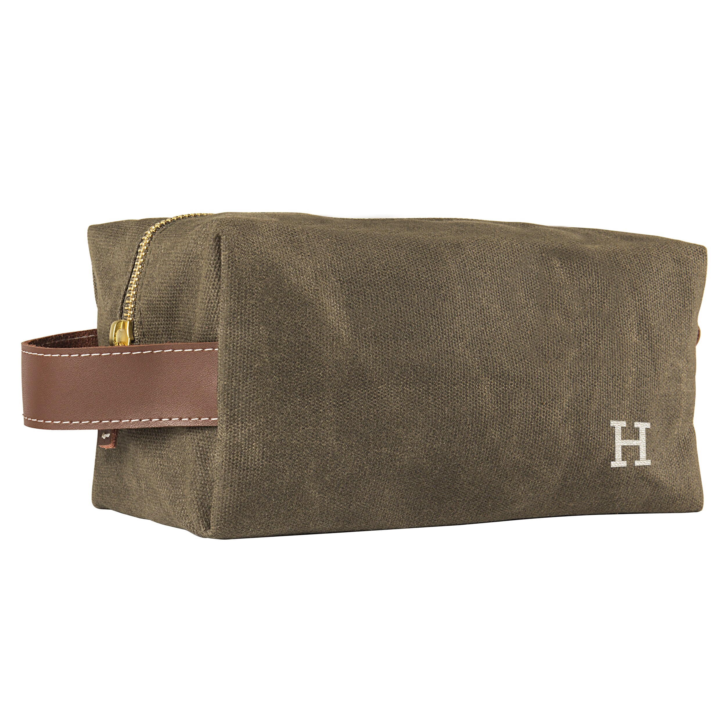 monogrammed leather dopp kit