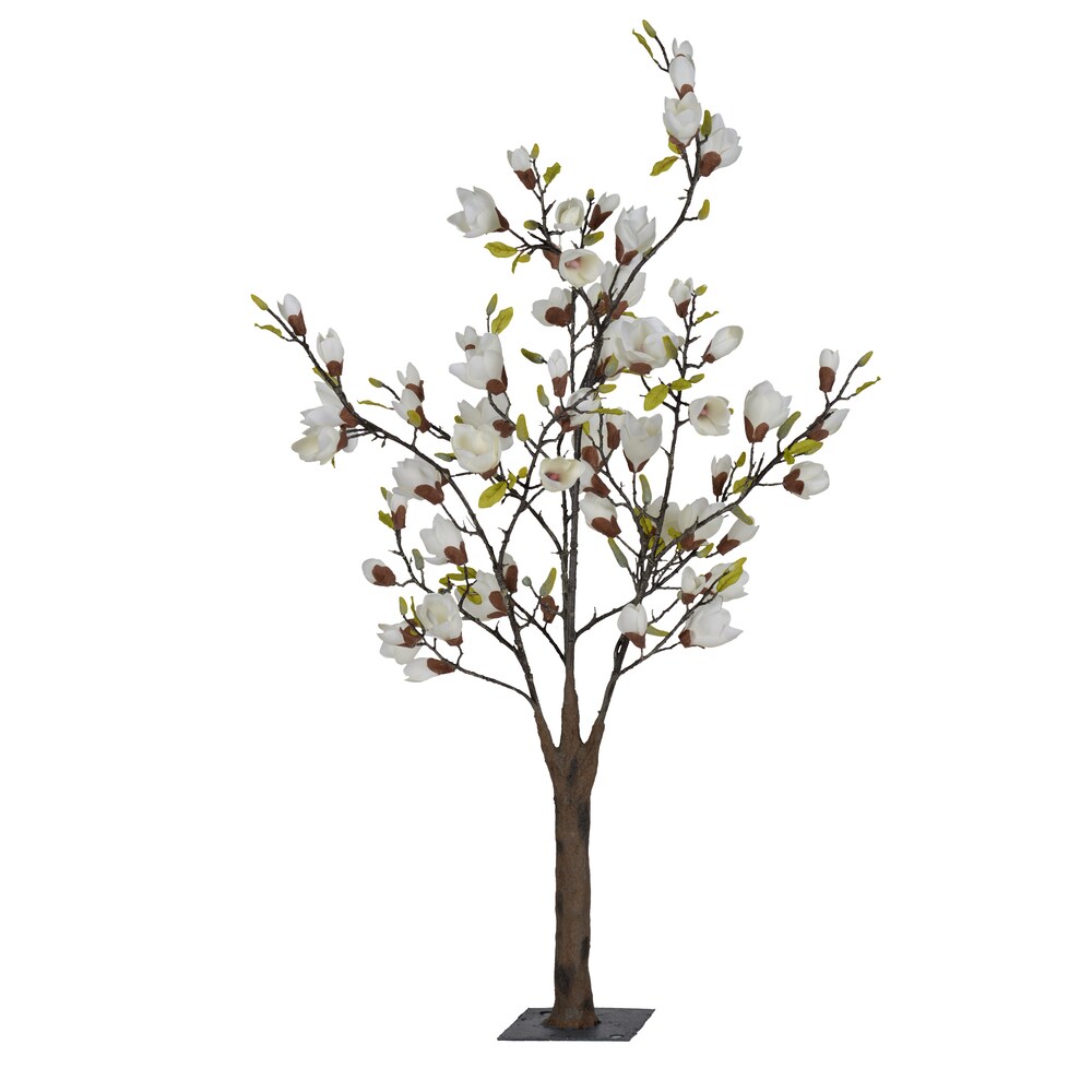 Shop White 4.5-foot Artificial Japanese Magnolia Tree - Free Shipping ...