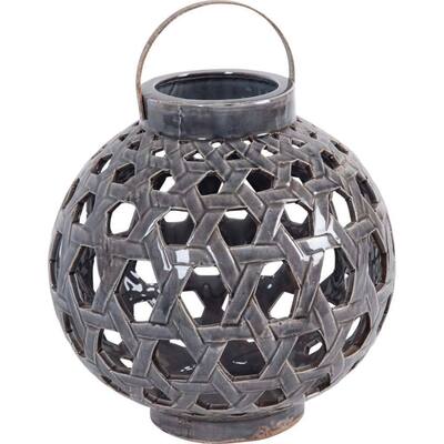 Mercana 'Choctaw Large' Grey Ceramic Candle Holder