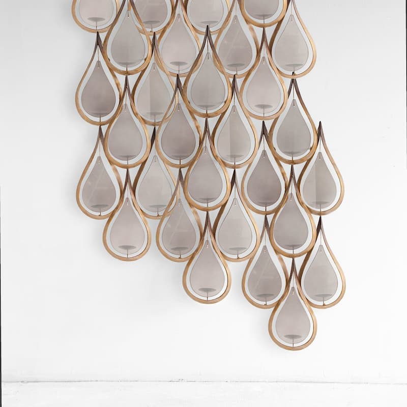 Edidon Gold Metal Tear Drop Candle Display - 20.1"W x 6"D x 52"H