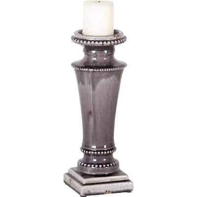 Kusma (Small) Grey Ceramic Candle Holder