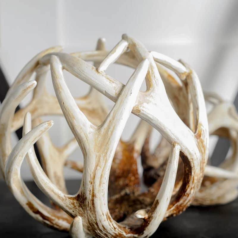 Ramus II (Large) Brown Antler Shaped Decorative Orb Ball - Small