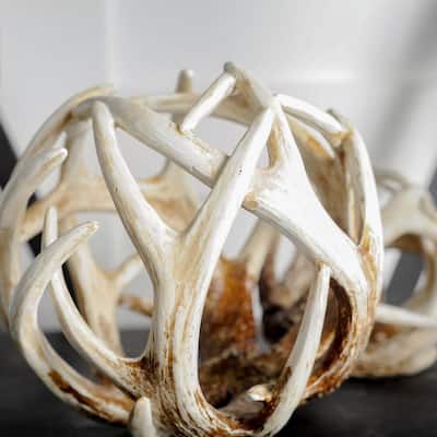 Ramus II (Large) Brown Antler Shaped Decorative Orb Ball - Small