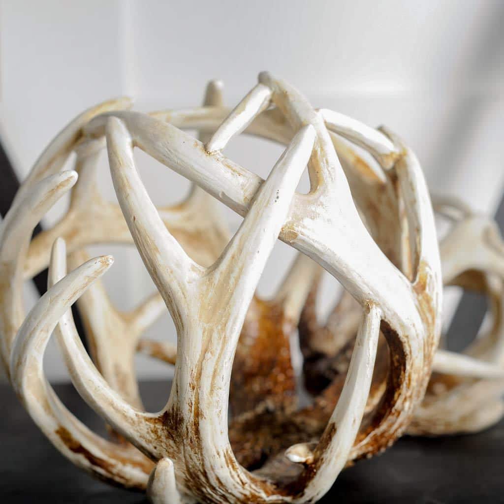 Ramus II (Large) Brown Antler Shaped Decorative Orb Ball - Small