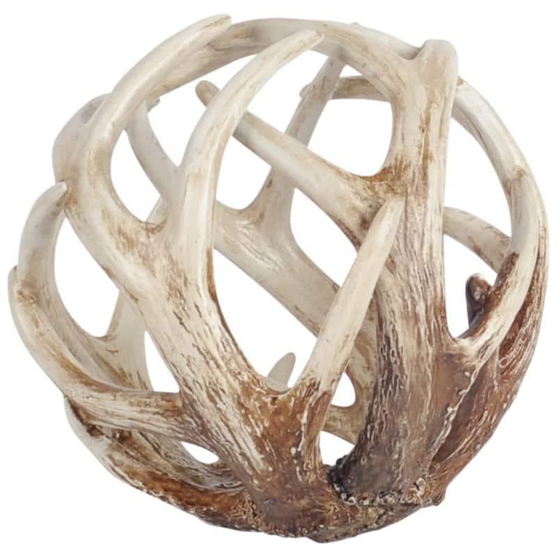 Ramus II (Large) Brown Antler Shaped Decorative Orb Ball - Small