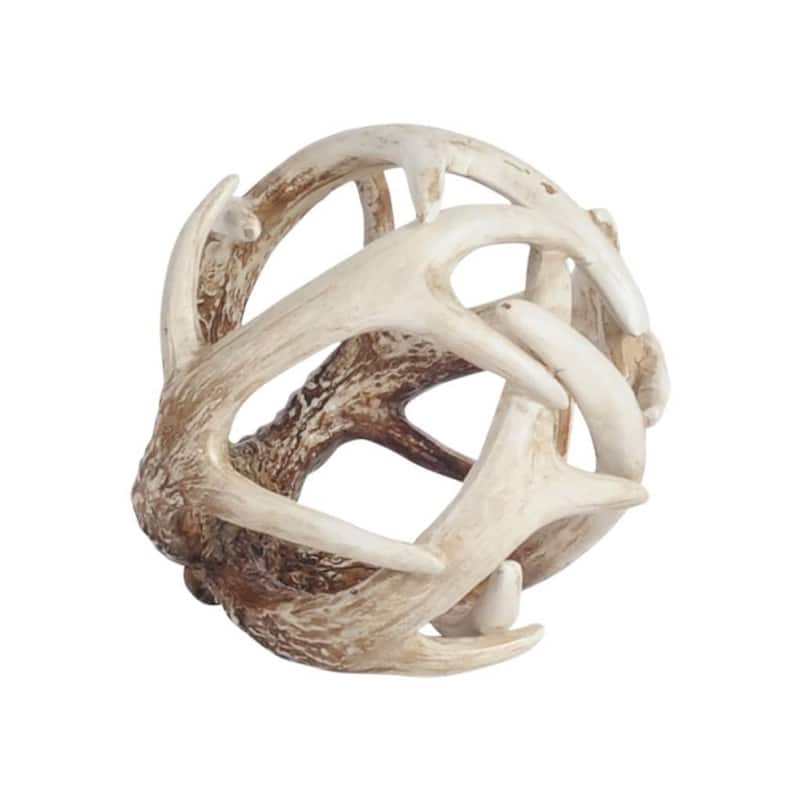 Ramus I (Small) Brown Antler Shaped Decorative Resin Orb Ball - Small