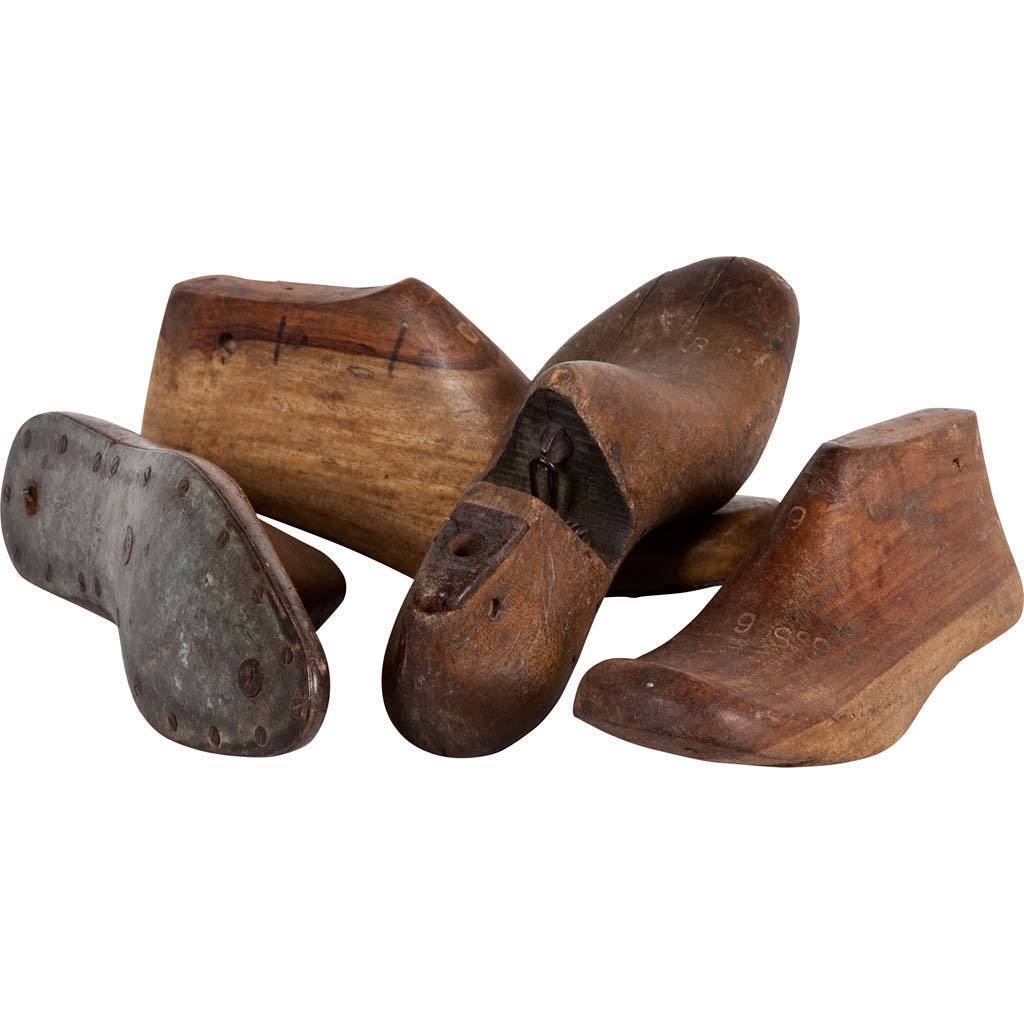 Mercana Mercana Wooden Shoe (Set of 4) Brown Wood Accent Piece - 12.0L x 4.0W x 4.0H
