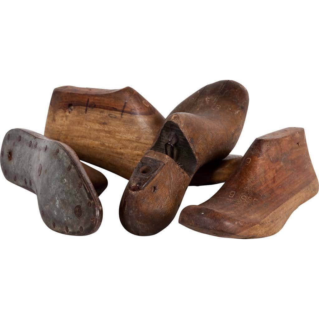 Mercana Mercana Wooden Shoe (Set of 4) Brown Wood Accent Piece - 12.0L x 4.0W x 4.0H