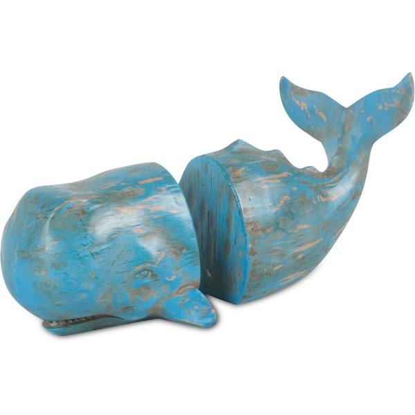 Mercana Mercana Langdon Blue Resin Whale Bookends (Set of 2)
