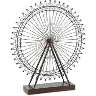 London Eye III Ferris Wheel Black Metal/Wood Accent Piece - 5.0L x 28.7W x 31.9H