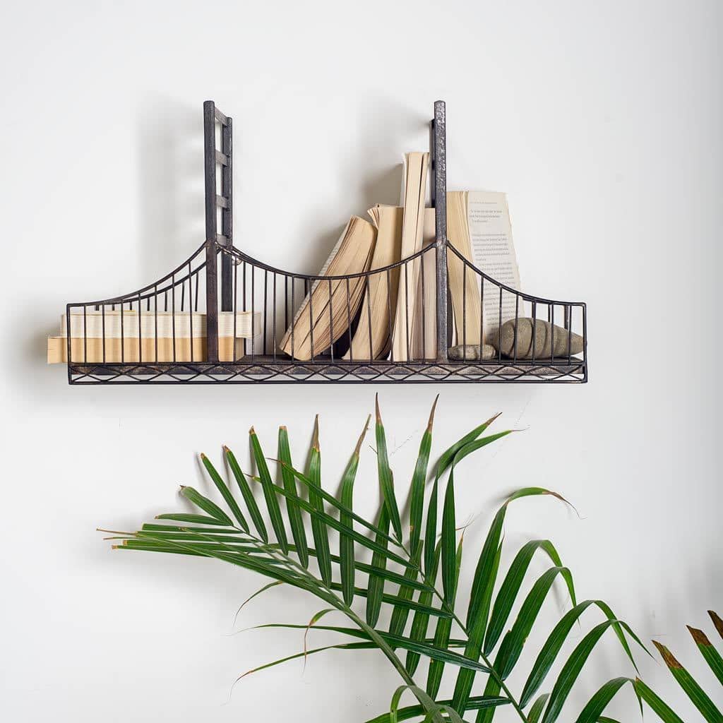Fran Black Metal Bridge Shelf - Small