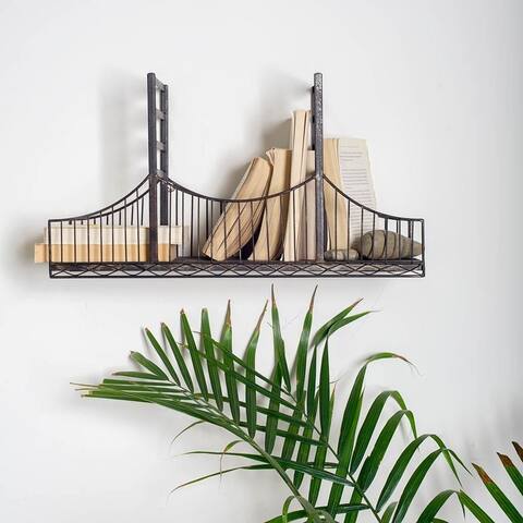 Fran Black Metal Bridge Shelf - Small