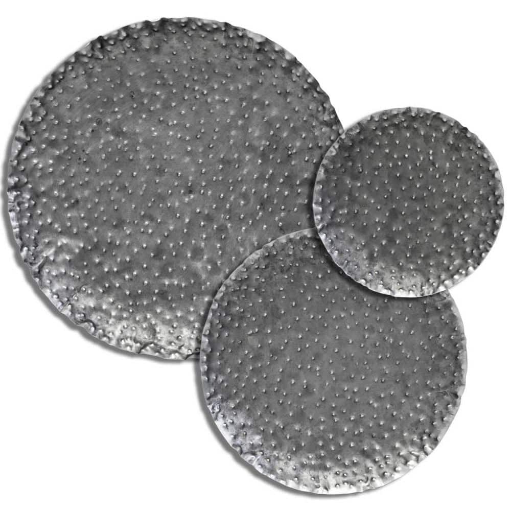 Lanx Decorative Black & Grey Metal Plates, Set of 3