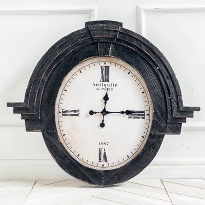 Mercana Chapman Black Wood Clock
