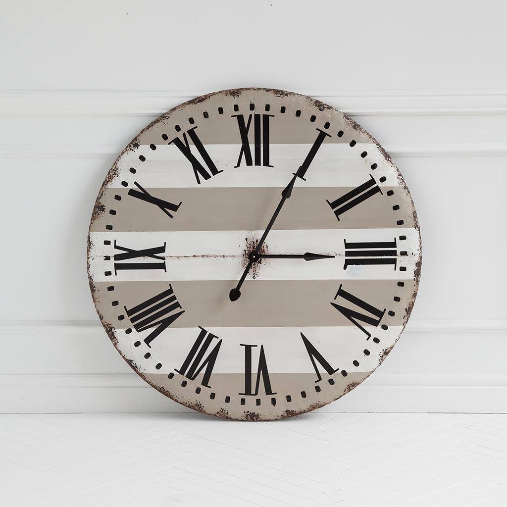 Belton Beige And White 42" Round Wall Clock - 41.5L x 2.5W x 41.5H