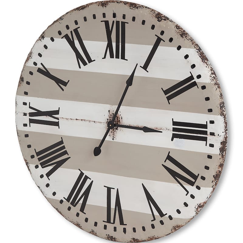 Belton Beige And White 42" Round Wall Clock - 41.5L x 2.5W x 41.5H