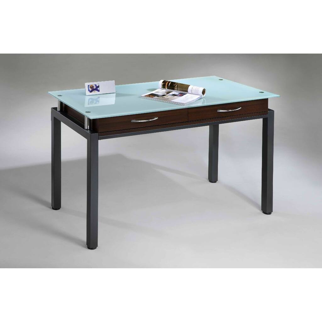 Black Metal and Glass Desk