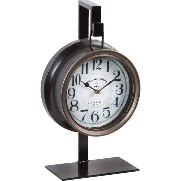 slide 2 of 3, Mercana Taxz Metallic Brown Metal Hanging Table Clock - 9.0L x 5.0W x 16.0H