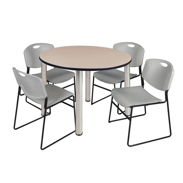 Shop Kee 48 Round Breakroom Table Chrome 4 Zeng Stack