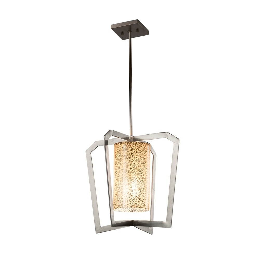 Justice Design Group Fusion Aria 1-light Brushed Nickel Chandelier, Mercury Shade - Silver - Chandeliers For Bedrooms by Overstock.com