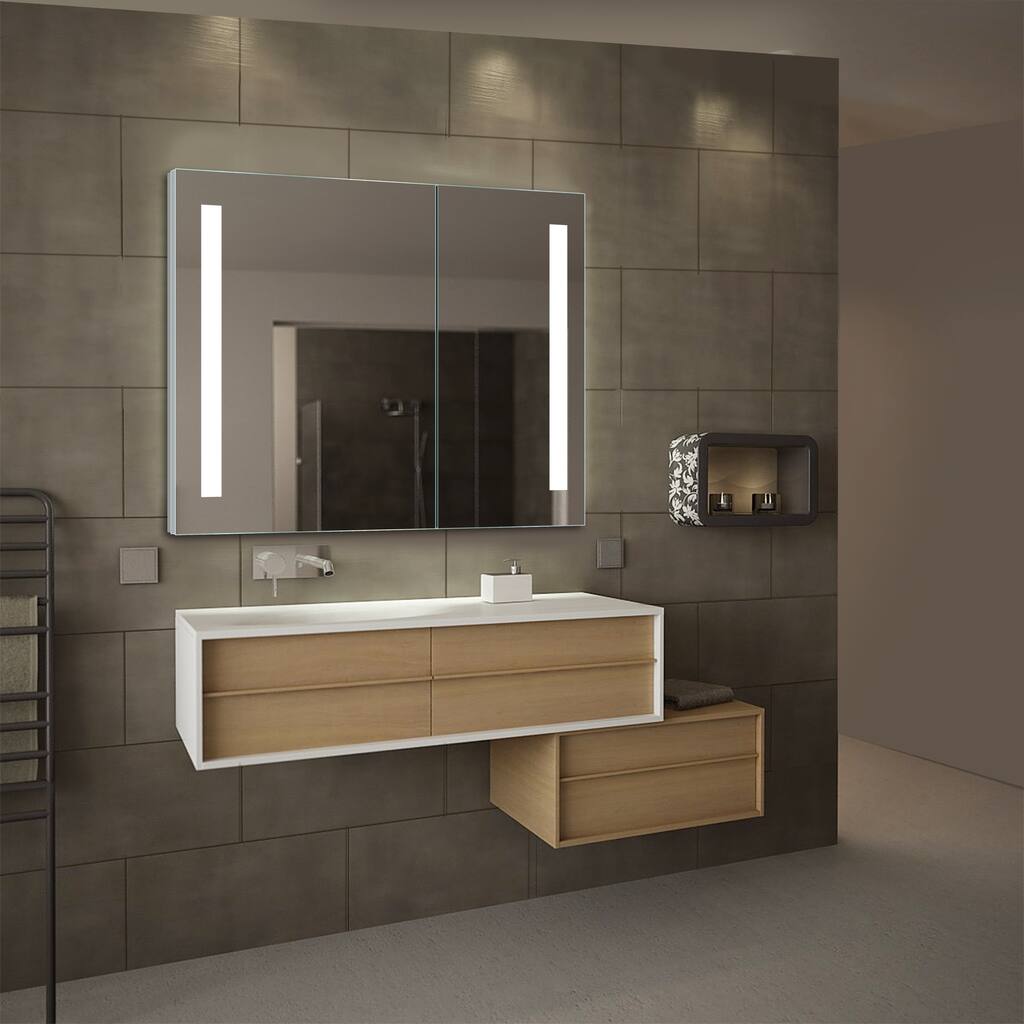 Royale Silver Glass LED Mirror Cabinet - 32X28
