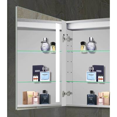 Royale Silver Glass LED Mirror Cabinet - 32X28