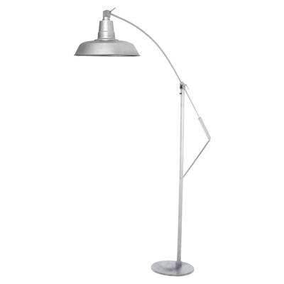 12" Oldage LED Industrial Floor Lamp - Galvanized Silver