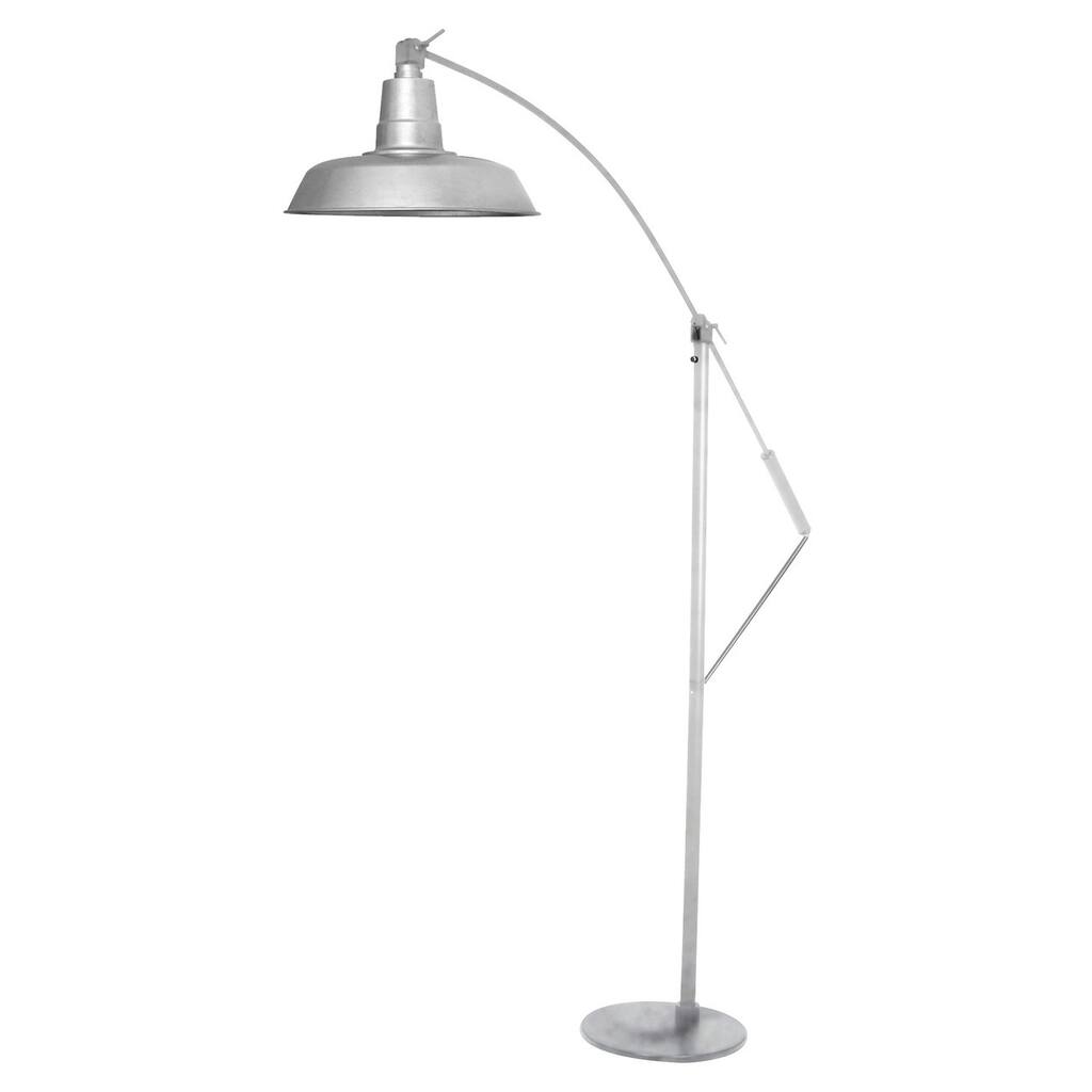 12" Oldage LED Industrial Floor Lamp - Galvanized Silver