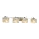 preview thumbnail 2 of 0, Justice Design Alabaster Rocks Era 4-light Brushed Nickel Bath Bar, Rectangle Shade