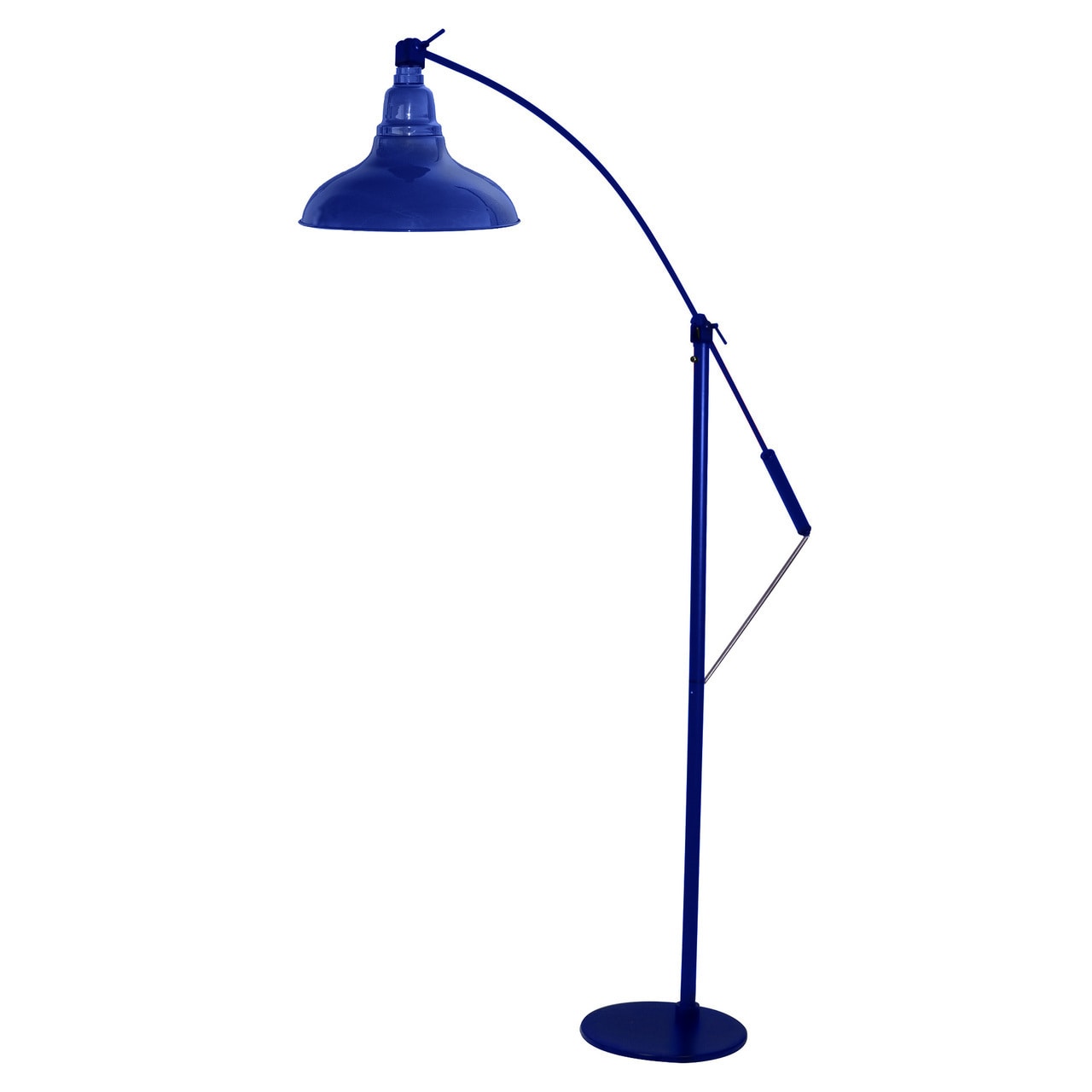 blue metal floor lamp