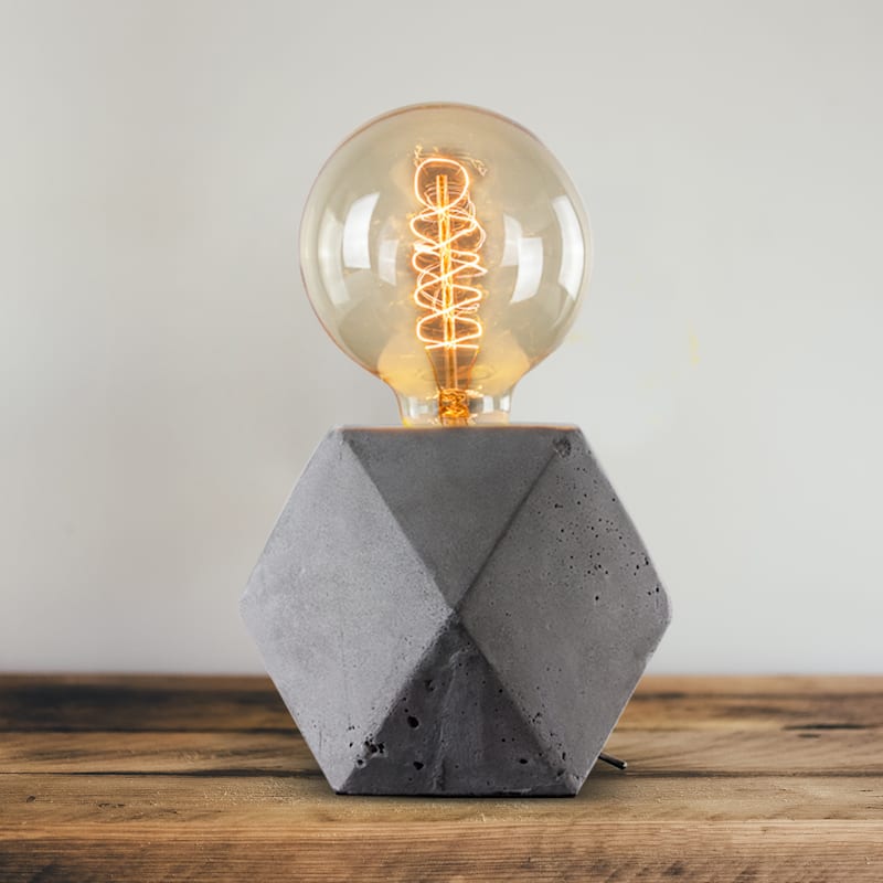 American Art Decor Concrete 9" Table Lamp