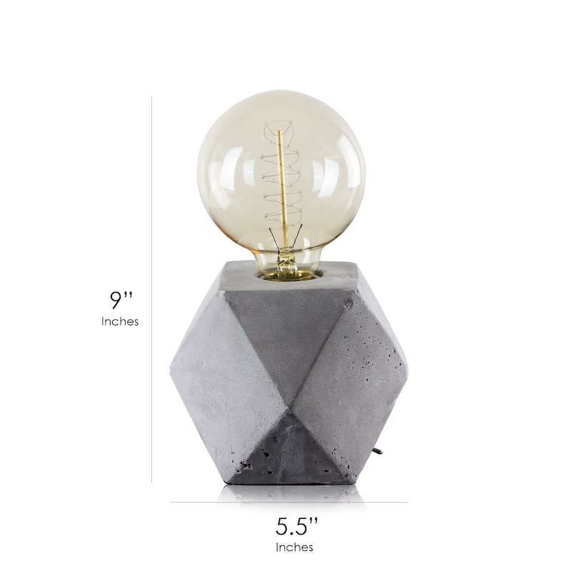 American Art Decor Concrete 9" Table Lamp