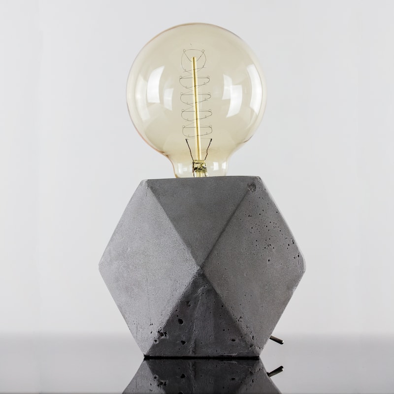 American Art Decor Concrete 9" Table Lamp