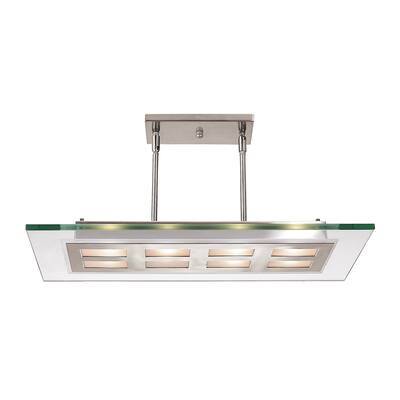 Access Lighting Aquarius 4-light Fluorescent 24-inch Brushed Steel Pendant with Clear Glass - Silver