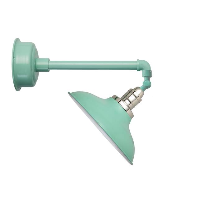 12" Peony LED Sign Light with Metropolitan Arm in Jade