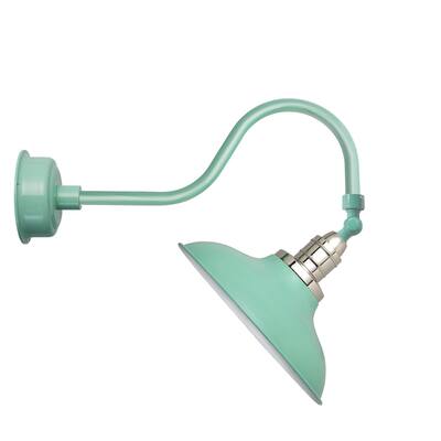 12" Peony LED Sign Light with Contemporary Arm in Jade