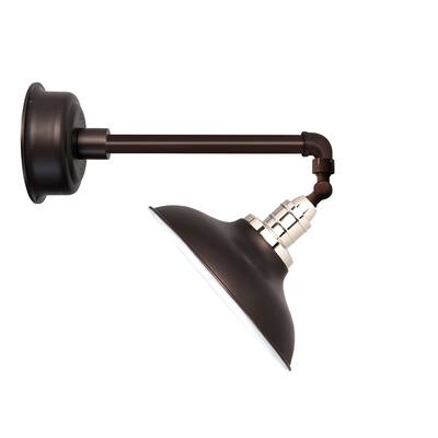 12" Peony LED Sign Light with Metropolitan Arm in Mahogany Bronze