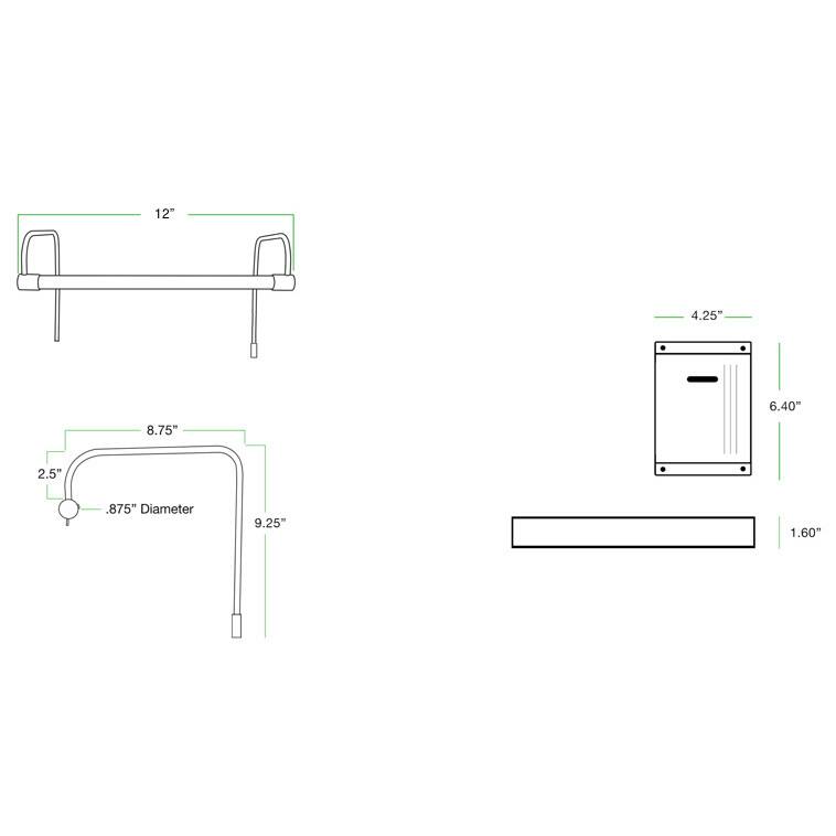 12" Tru-Slim LED Picture Light - Oil Rubbed Bronze