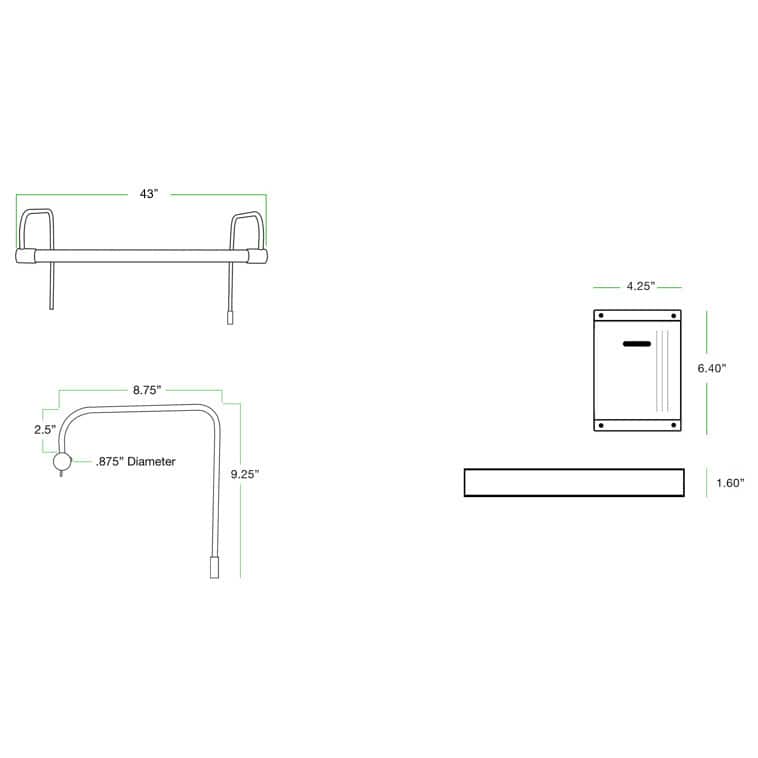 43" Tru-Slim LED Picture Light - Black